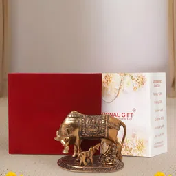INTERNATIONAL GIFT Brown Kamdhenu Cow Religious Idol Showpiece-image-58