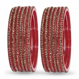 Shasmi Set Of 12 Stone Studded Glass Bangle image 3
