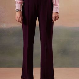 FITHUB Women Loose Fit High-Rise Formal Trousers-picture-1
