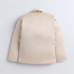 Sangria Boys Leaf Motifs Embroidered Shawl Collar 3-Pcs Suit With Bow image 5