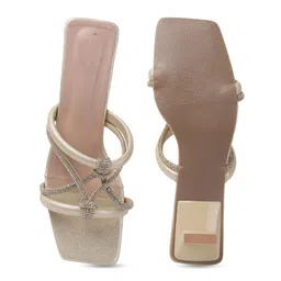 try me Try MeEmbellished Open Toe Kitten Sandals image 2