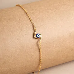 PALMONAS Women 925 Sterling Silver Gold-Plated Evil Eye Mirage Waterproof Link Bracelet-picture-11