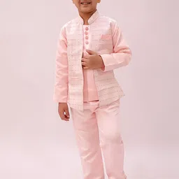 BAESD Boys Self Design Jodhpuri Two-Piece Suit image 4