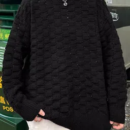 StyleCast x Revolte Cable Knit Acrylic Longline Pullover image 2