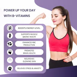 oneguard Vitamin B Complex Veg Tablets 100% RDA Of Vitamin B1, B2, B3, B5, B6, B7, B9,B12 image 3