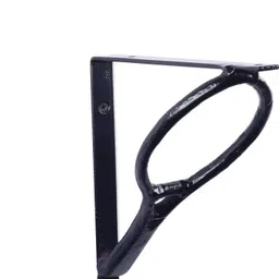 metal roots Wall Mounting Heavy Duty L-Shape Sports Theme Shelf Brackets for Home Garden Store Garage, Set of 2 (Black) 19 cm x 10 cm Shelf Bracket image 2