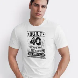 Seekbuylove Typography Printed Round Neck Pure Cotton T-shirt image 3