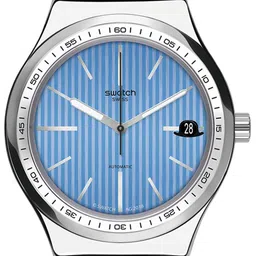 Swatch Unisex Printed Dial & Leather Straps Analogue Automatic Motion Powered Watch YIZ405 image 4