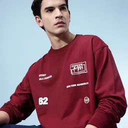glitchez Spiderman Print Terry Relaxed Fit Sweatshirt-picture-13
