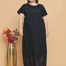 theRebelinme Women Round Neck Cotton Plus Size A-Line Maxi Dress-picture-18