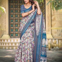 Suha Women Floral Printed Pure Cotton Saree-picture-11