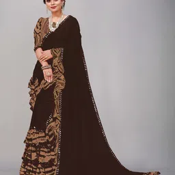 Flip The Style Embellished Sequinned Block Print Saree-picture-32