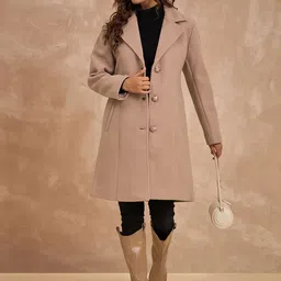 CLAPTON Women Brown Button Closure Tweed Blazer With Notch Lapel image 4