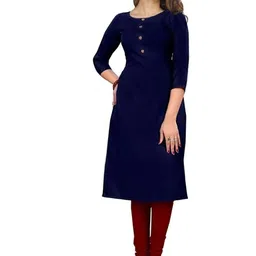 Coft Women Flared Sleeves Thread Work Crepe Kurta-image-42