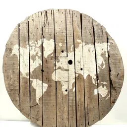 Exotic India World Map Matte Vintage Wall Hanging Decor - 43 In-picture-54