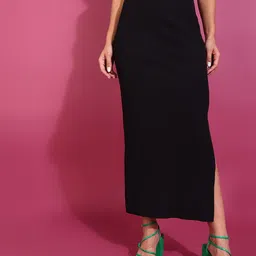 BAESD Women Cotton Blend Self Design Straight Skirts-picture-32