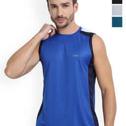 FTX Pack Of 4 Color blocked Round Neck Gym Vests 709-1_709-9_709-12_709-15-S-picture-6