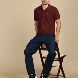 LUX PARKER Men Pack of 2 Anti Odour Solid Polo Collar Cotton T-shirts image 3