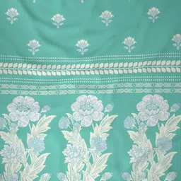 Raymond Home Sea Green & White Printed 120 TC Cotton King Bedsheet Set 2.74 m x 2.7 m image 4