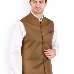 GRACYSHADE Mandarin Collar Cotton Nehru Jacket-picture-16