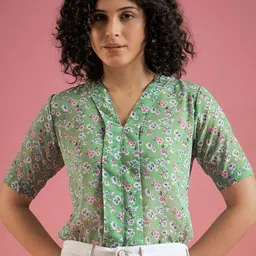 DressBerry Floral Print Georgette Shirt Style Top-picture-24