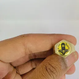R G MART Unisex Shivling Yantra Star Circle with Para Gold-Plated Brass Finger Ring image 3