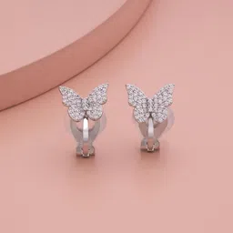 Kushal's Fashion Jewellery Rhodium-Plated Geometric Zircon Studded Studs-picture-39