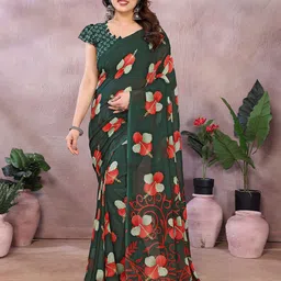 Moda Rapido Floral Printed Saree image 1