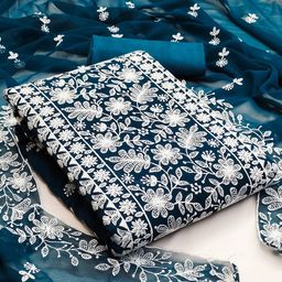 Rangtulika Ethnics Embroidered Unstitched Dress Material-picture-33