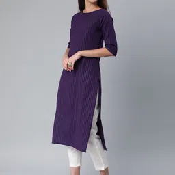 KALINI Selection Of 2 Striped Round Neck Straight Kurta image 5