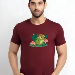KaamBhari Graphic Printed Round Neck Pure Cotton Regular Fit T-shirt-picture-14