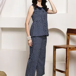 SOUNDARYA Printed Round Neck Pure Cotton Top & Trouser image 4