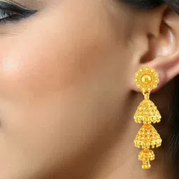 DIVASTRI Gold-Plated Dome Shaped Jhumkas image 2