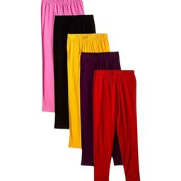FRENCH KLEIDER Girls Pack Of 5 Ankle Length Leggings-picture-30