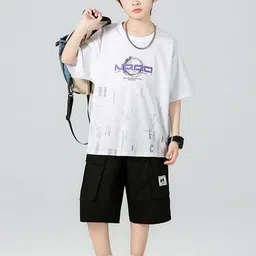 StyleCast x Revolte Boys Pure Cotton Printed T-shirt and Shorts Clothing Set-picture-26