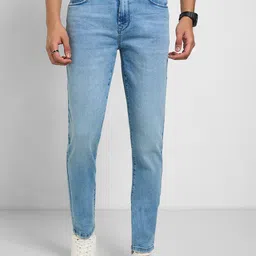 SF JEANS by Pantaloons Men Slim Fit Mid-Rise Mildly Distressed Light Fade Jeans-picture-32