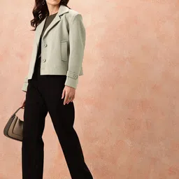 all about you Notched Lapel Collar Single-Breasted Flannel Overcoat image 3