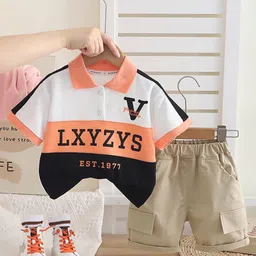 StyleCast x Revolte Boys Typograpghy Printed Pure Cotton T-shirt With Shorts-picture-30