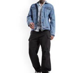 WROGN Men Washed Denim Jacket with Embroidered image 4