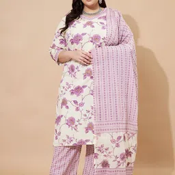 Vbuyz Women Floral Printed Regular Kurta with Trousers & With Dupatta-picture-21