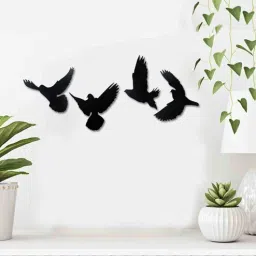 sehaz artworks 4Pcs MDF Flying Birds Wall Decor-picture-27