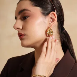 Kazo Gold-Plated Contemporary Hoop Earrings-picture-26