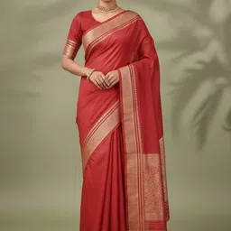 PAYAL CREATION Woven Design Zari Pure Chiffon Maheshwari Saree-image-53
