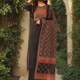 SZN Women Ethnic Motifs Printed Regular Pure Cotton Kurta with Palazzos & With Dupatta-image-82