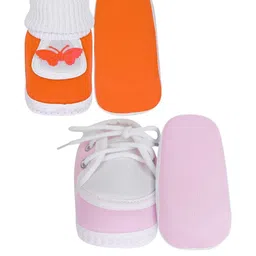 NESKA MODA Kids Set of 2 Butterfly Cotton Lace Shoes Booties image 5