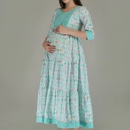 SupBir Women Dyed Maternity Anarkali Kurta image 5