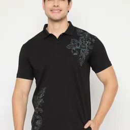 Duke Floral Printed Polo Collar Cotton Slim Fit T-shirt-picture-33