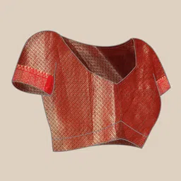 Silk Land Women Woven Design Zari Silk Blend Banarasi Saree image 5