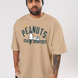 FLYIND VOGUE OUTFIT Men Peanuts Bio Finish Graphic Printed Cotton Oversized T-shirt-picture-15