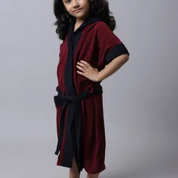 elevanto Maroon-Navy XXL Bath Robe image 3